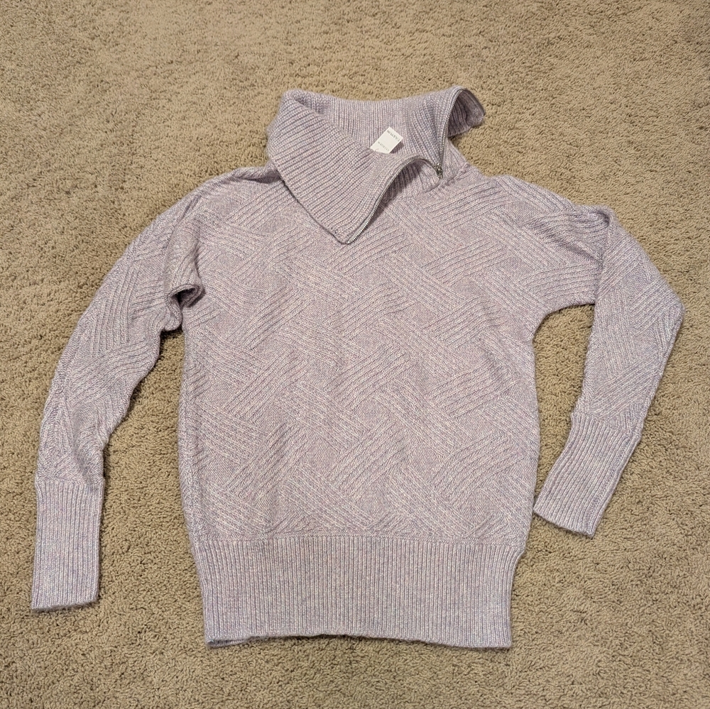 White House Black Market Cozy Light Purple Sweater